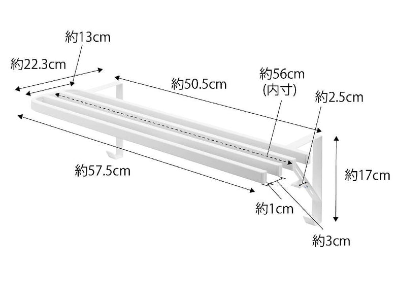 浴室用タオルハンガーのパイプ、ブラケット、組み立て工具