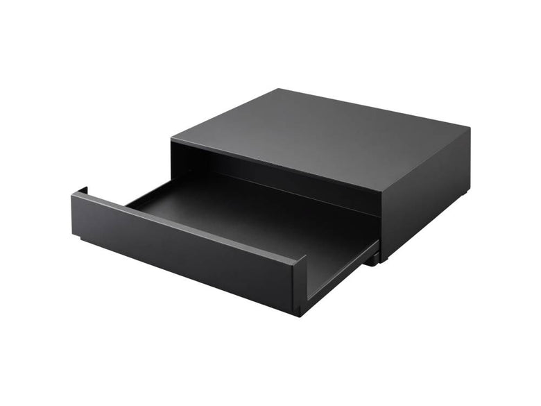 タワー型キッチン家電収納家具、下引き出しとスライドテーブル付き