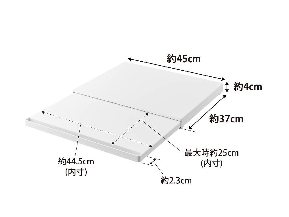 【tower/タワー】キッチン家電下に設置可能なスライドテーブル。スチール製の本体とシリコーンクッションを使用した耐久性の高いデザイン。天板部分は約45cm×37cmのサイズです。