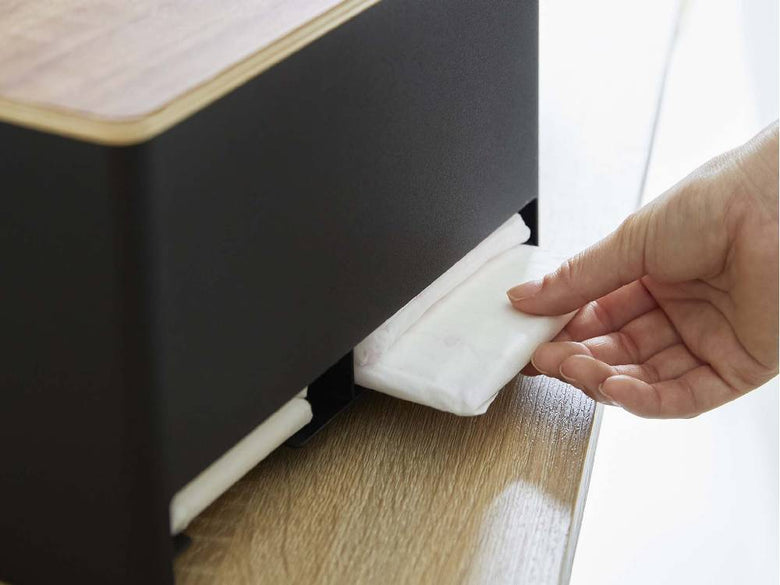 スチールと積層合板を使用した複数引き出しの【RIN/リン】分別サニタリー収納ホルダー