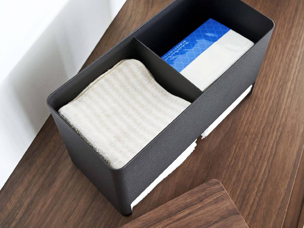 【RIN/リン】シルバーカラーのスチール製分別サニタリー収納ホルダー