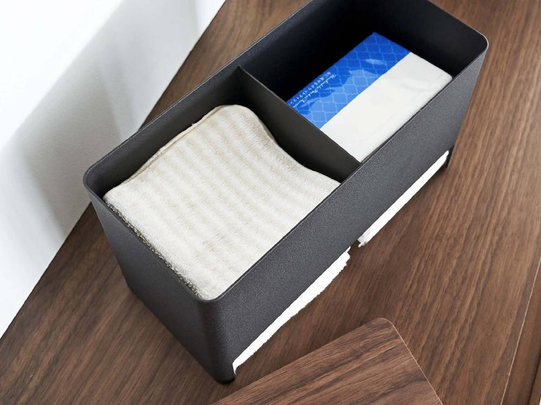 【RIN/リン】シルバーカラーのスチール製分別サニタリー収納ホルダー