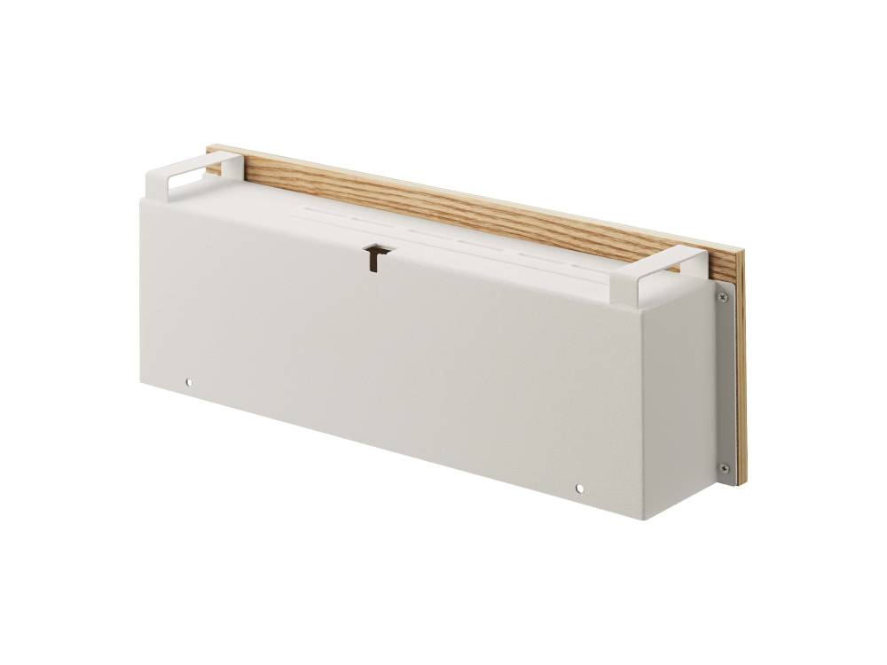 堅木と合板を使用したリンの石こうボード対応タブレット＆リモコンホルダーの木製デザイン