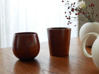 ブラウンの天然木ナツメ製食洗機対応カップ