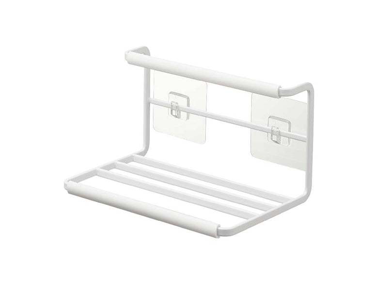 タワー【tower】フィルムフックワイドジャグボトルホルダー S。スチール製でポリカーボネートのフィルムフックが2つ付いた家庭用ボトルラック