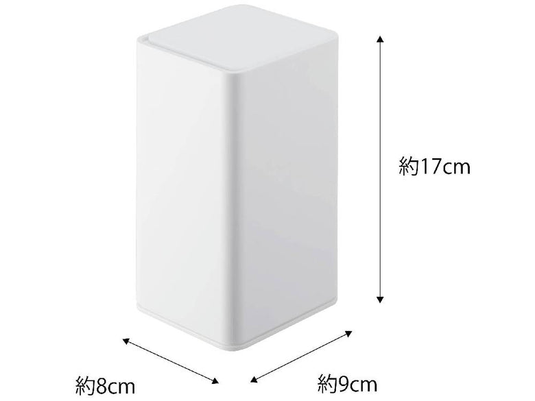towerタワーのロール型ウェットティッシュケース、白色ABS樹脂製でサイズ約W8×D9×H17cmの家庭用収納用品