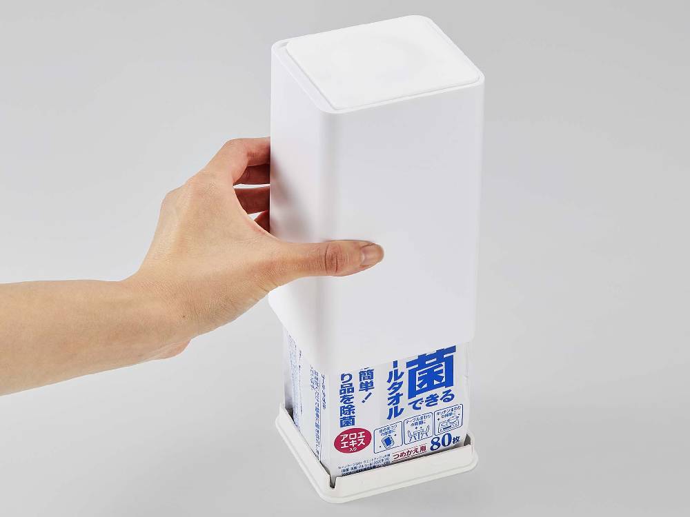 tower/タワーのロール型ウェットティッシュケース、プラスチック製の円筒形ボックス