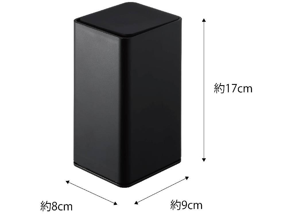 『tower』ロール型ウェットティッシュケース。プラスチック製で約8×9×17cmのサイズ、詰め替え用ウェットティッシュを収納可能