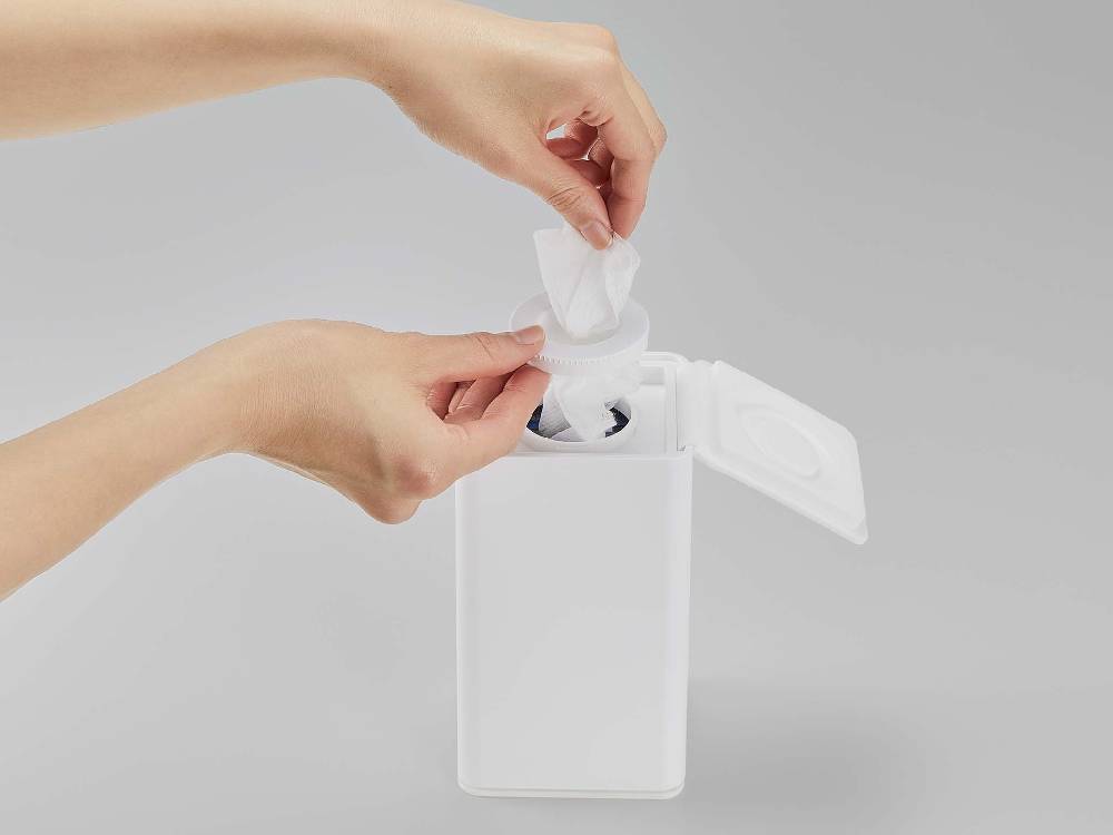 【tower/タワー】ロール型ウェットティッシュケース、プラスチック製の家庭用収納ボックス