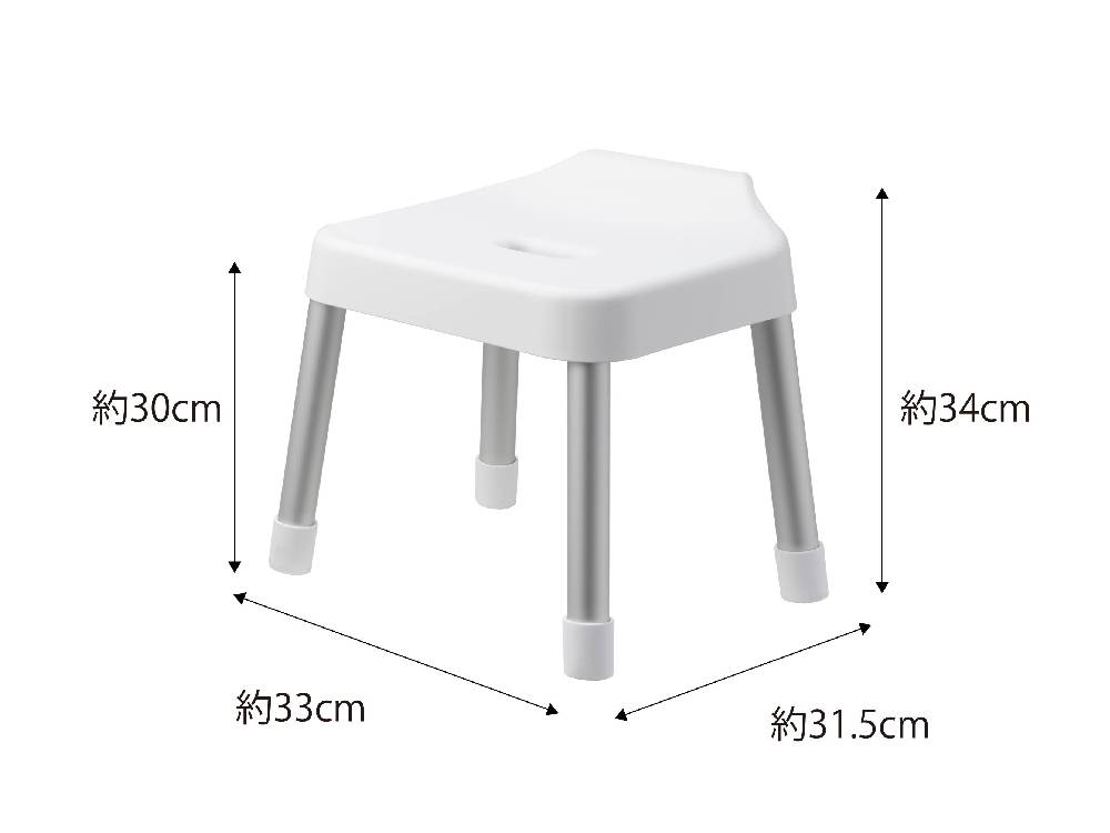 白色の【MIST/ミスト】引っ掛け風呂イス SH30の外観