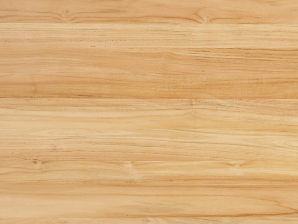 サンフラワーラタンのHOKOSブランド、直径115cmのチーク無垢材を使用した丸型ダイニングテーブル