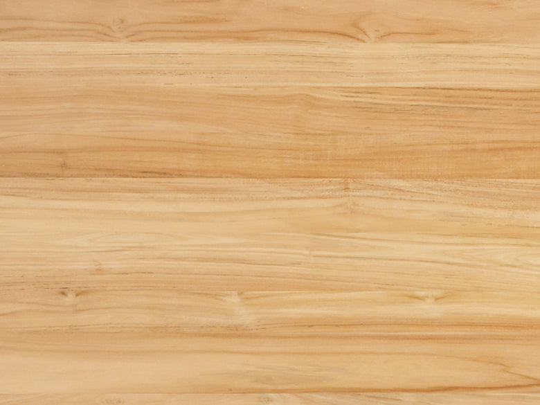 サンフラワーラタンのHOKOSブランド、直径115cmのチーク無垢材を使用した丸型ダイニングテーブル