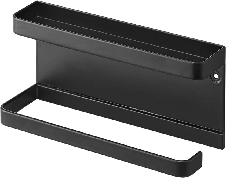 【smart/スマート】石こうボード対応トレー付きアンブレラホルダーが壁に取り付けられた写真。スチール製でトレーが付属しています。