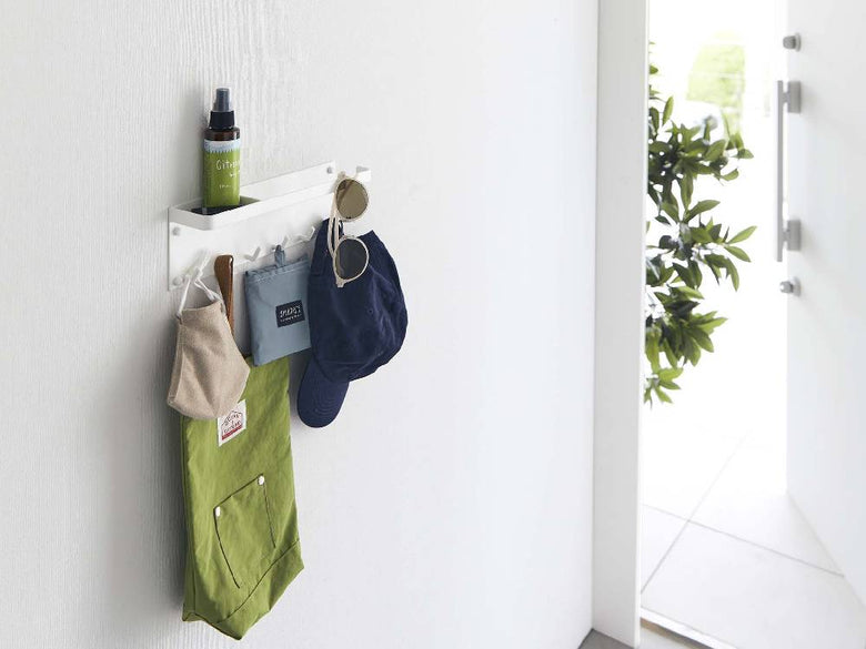 石こうボード壁対応のスチール製タワー型トレー付きアンブレラホルダー