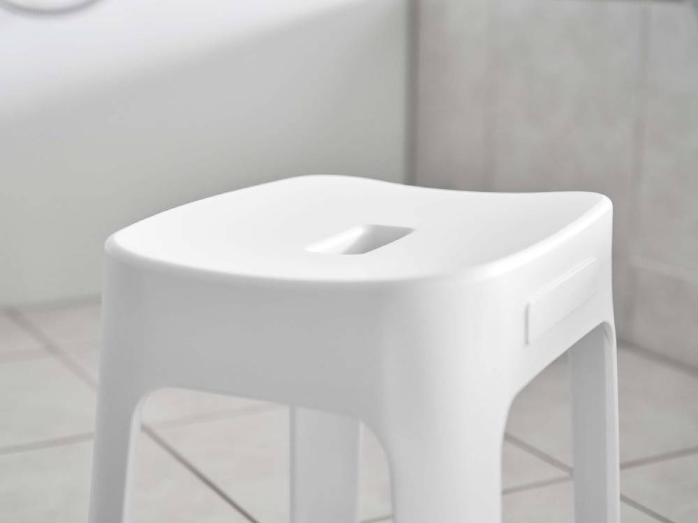 白、グレー、シルバーのプラスチック製マグネット風呂イス SH25の製品写真