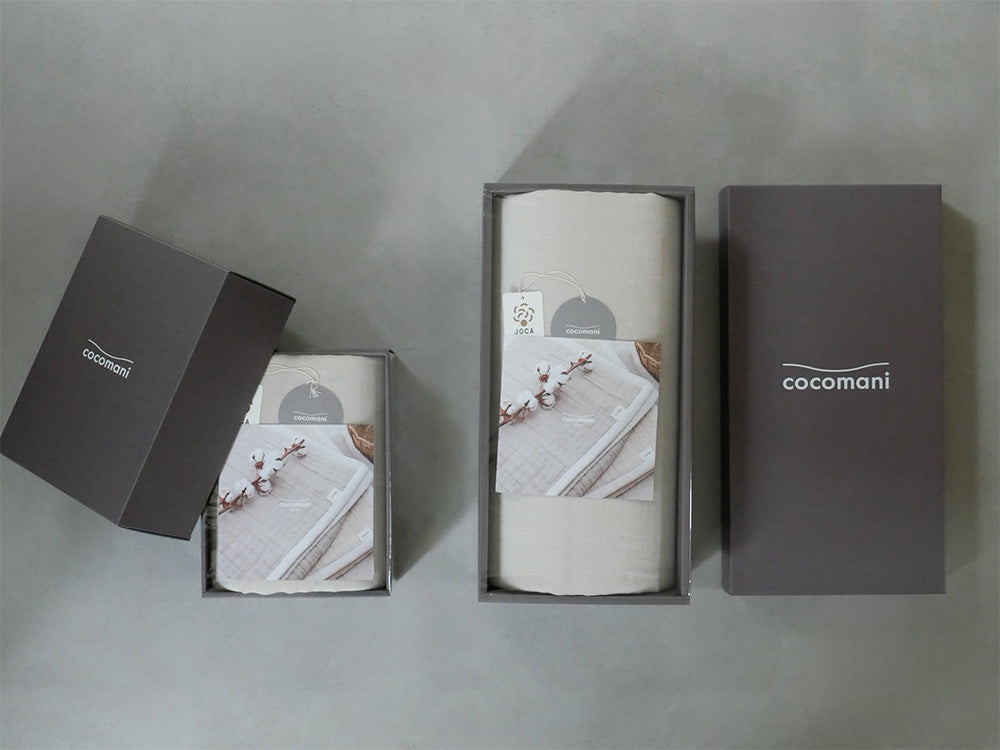 ココマニの綿100％とろサラ5重織ガーゼケット、グレージュ色のシングルサイズ