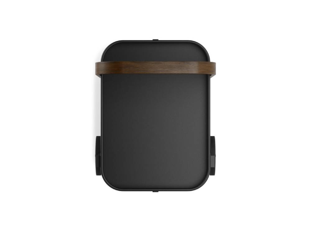 Umbra（アンブラ）のベルウッド サービングカート。天然木とスチールを組み合わせたホワイトおよびブラック／ウォルナットカラーのデザイン