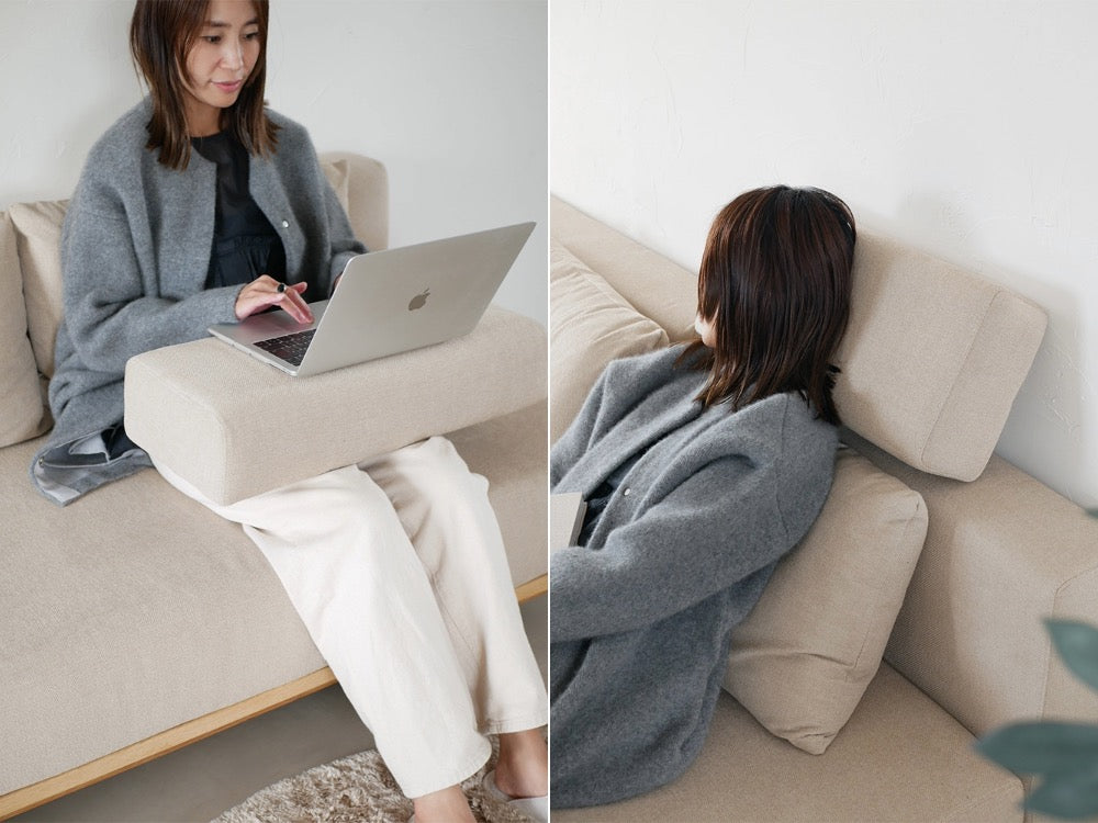 リビングルームに配置された【SIEVE/シーブ】ゆったり座れるレクトユニットソファー