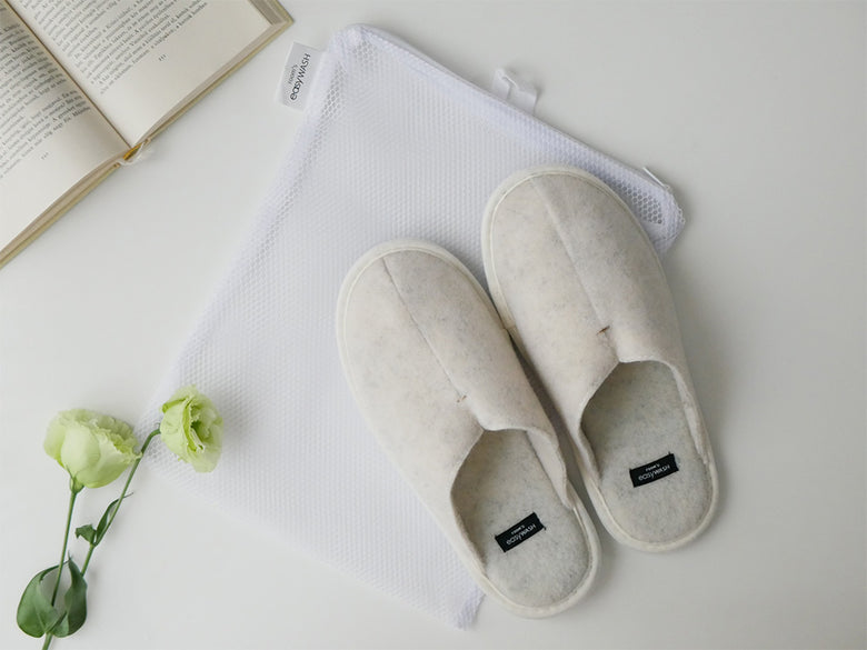 FRONTIER room’s easyWASH洗えるスリッパ、ブラックカラーのサイズM