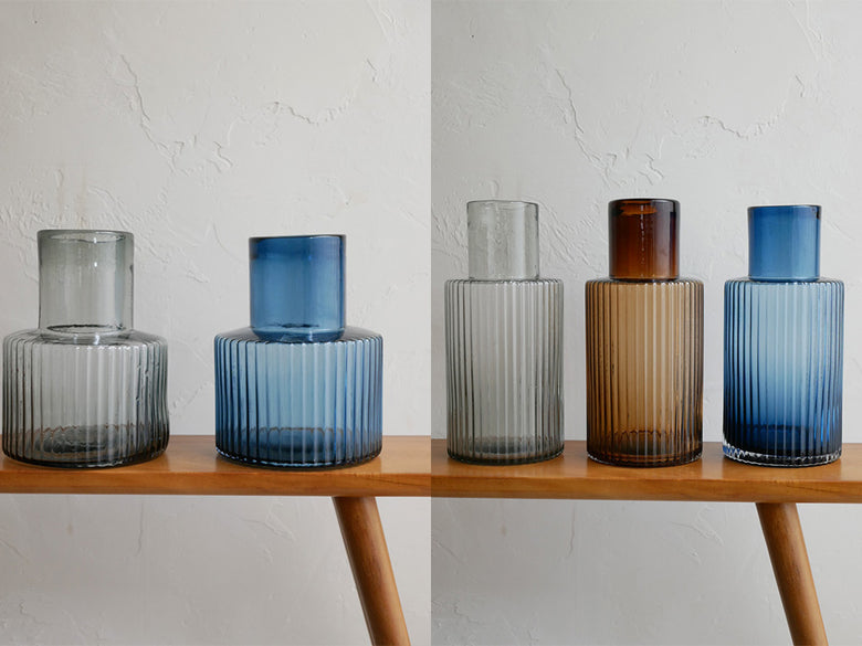 shesayシセイの透明な円筒形ガラスフラワーベース プロップ ワイドタイプ