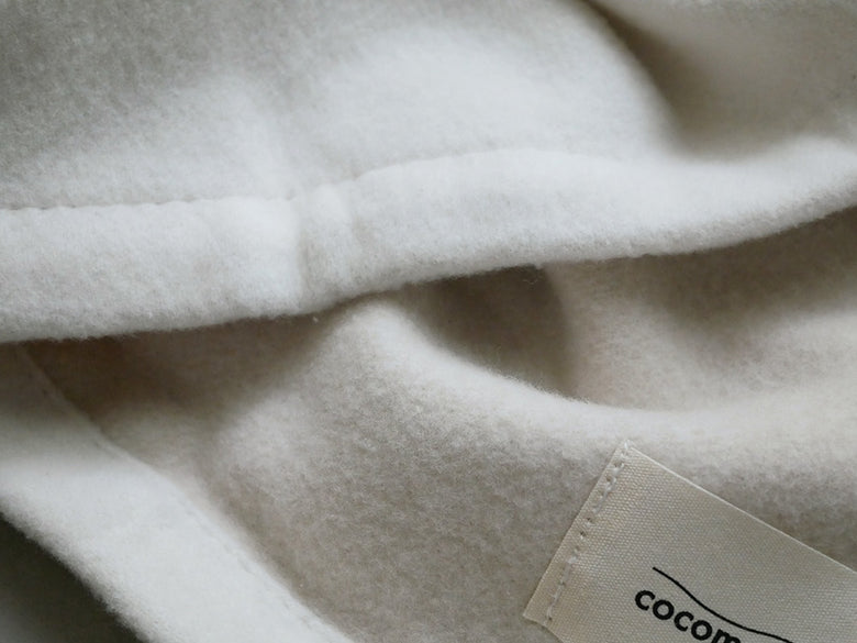 ココマニ製オーガニックコットン100％シングルサイズ毛布 アイボリー色