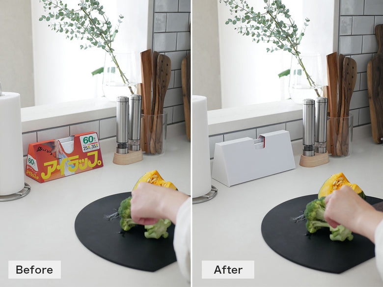 マグネットプラスチックバッグケース タワー ホワイト、スチール製でマグネット付きのコンパクトな収納ボックス