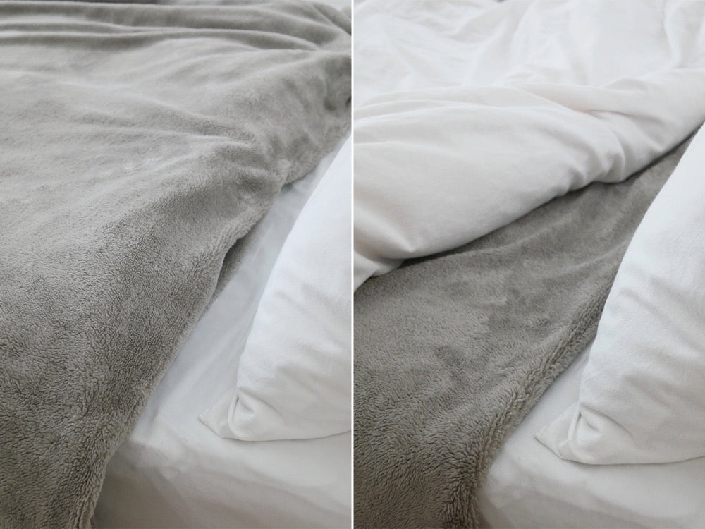 Le boisルボアのポリエステル製2WAY掛け布団カバーが整えられたベッドに掛けられている様子