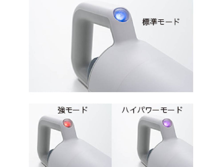 プラスマイナスゼロ コードレスクリーナー G040本体と付属ノズルが並んだ展示画像