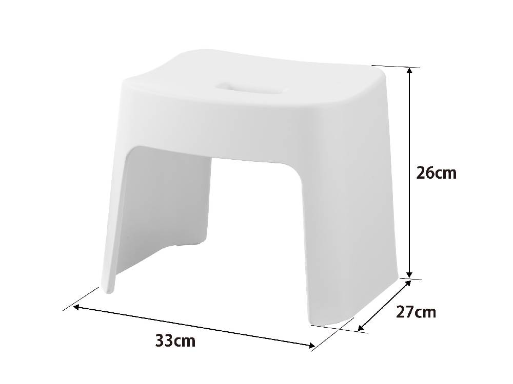 白色のプラスチック製マグネット風呂イスステップスツール