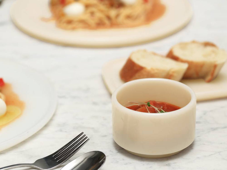 ideacoイデアコ製ホウケイ酸ガラスのミルクグラスミニボウル2点セット