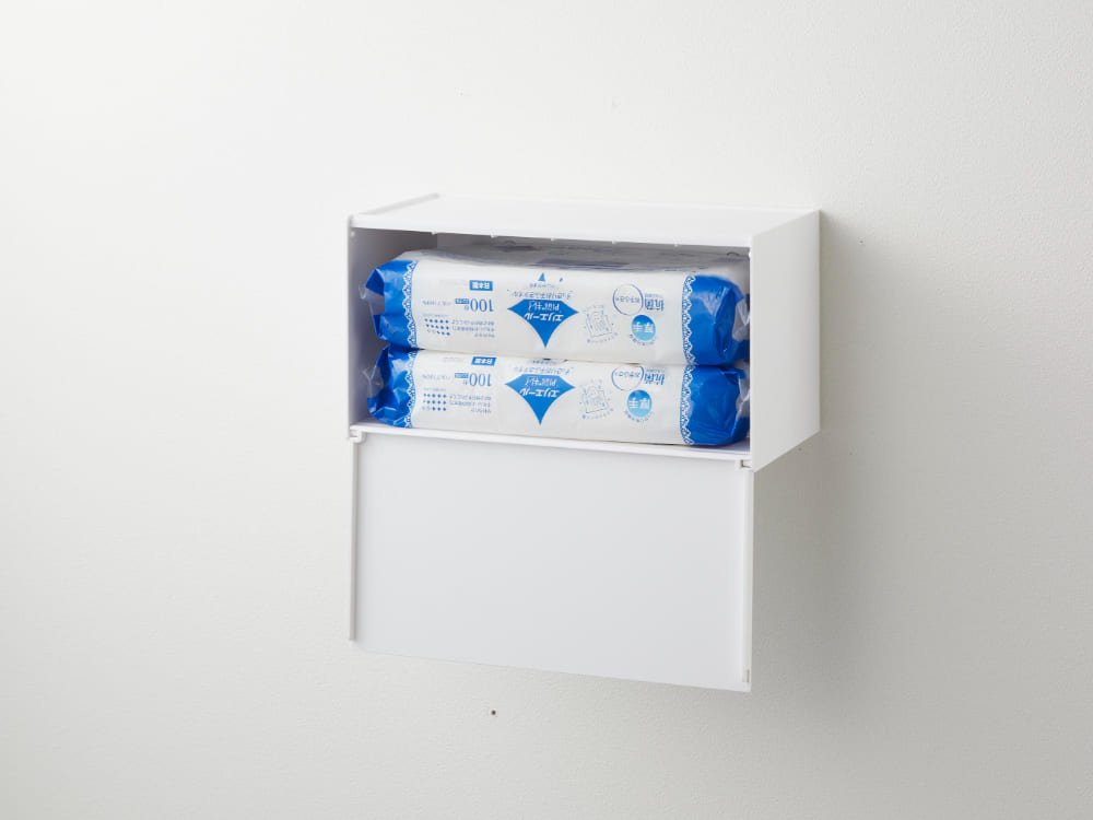 【tower / タワー】石こうボード対応トレー付きペーパータオルディスペンサー。プラスチック製で壁に取り付け可能なデザイン