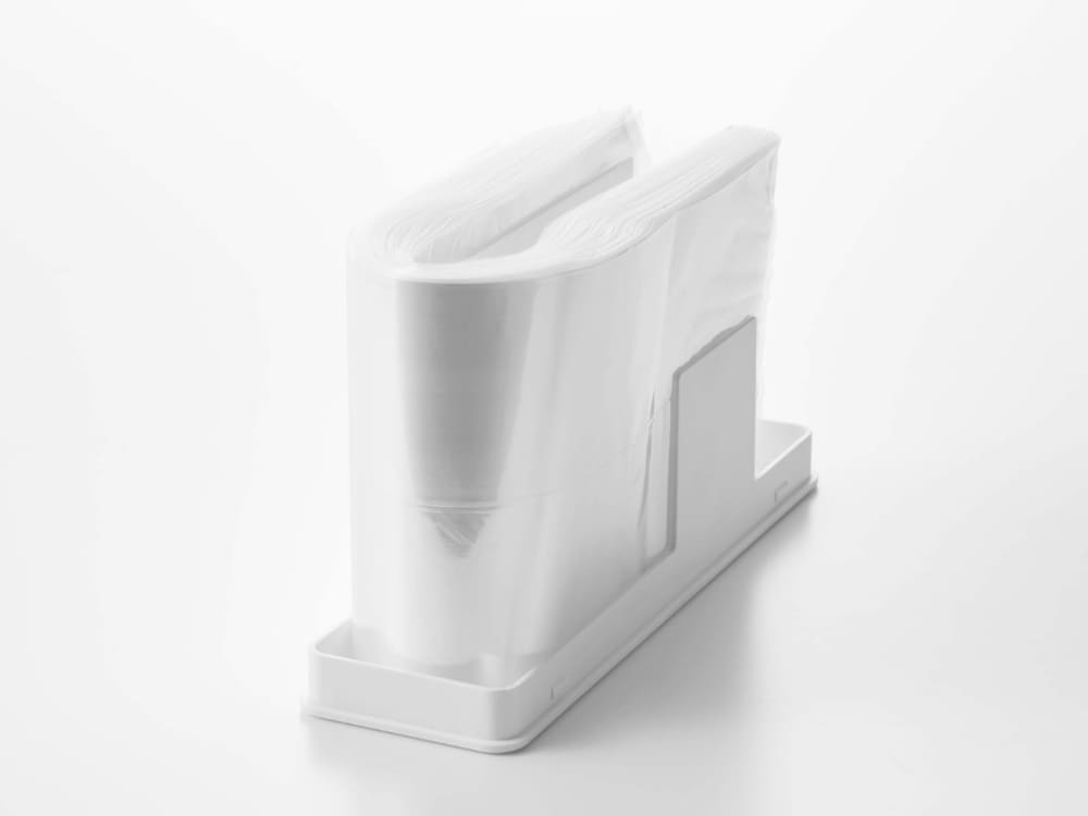 透明なABS樹脂製タワースリムプラスチックバッグケース。約200枚のポリ袋を整理できる家庭およびオフィス用収納ケース