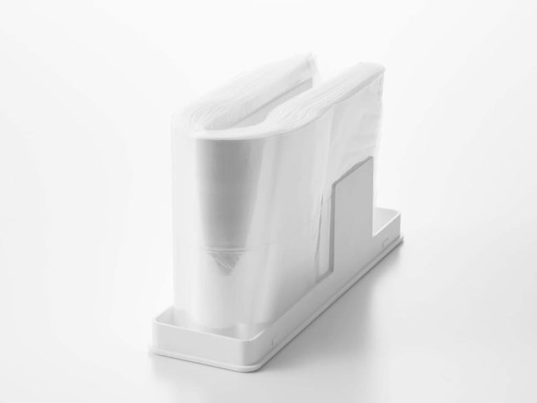 透明なABS樹脂製タワースリムプラスチックバッグケース。約200枚のポリ袋を整理できる家庭およびオフィス用収納ケース