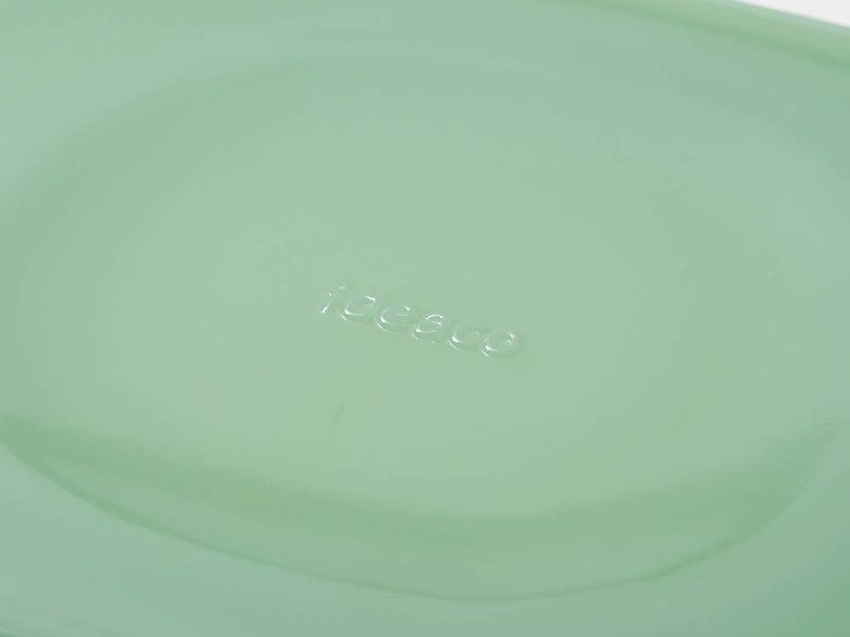 イデアコ製ホウケイ酸ガラスの白色正方形プレート2点セット