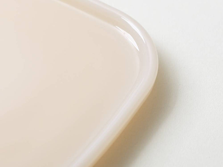 【ideaco/イデアコ】ホウケイ酸ガラス製の四角いミルクグラスプレート2点セット