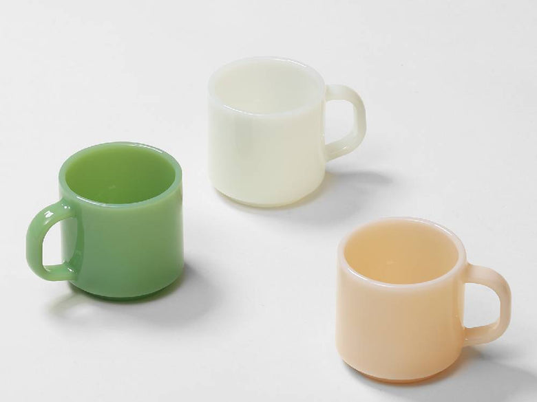 イデアコのミルクガラス製マグカップ2個セット