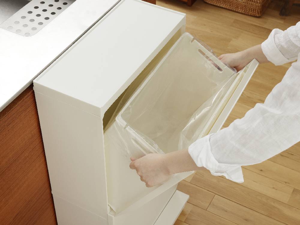 SOLOW通路用ペダル分別ストッカー二段45L