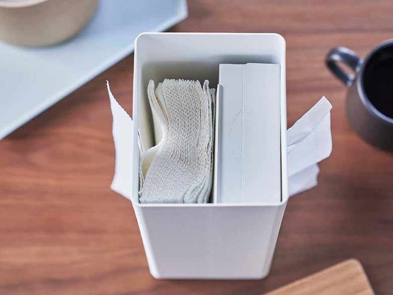 Yamazaki製両面ティッシュケース横型