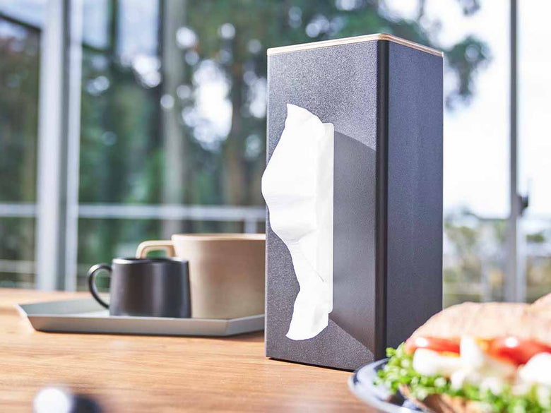Yamazaki/RINのスチールと木製両面ティッシュケース