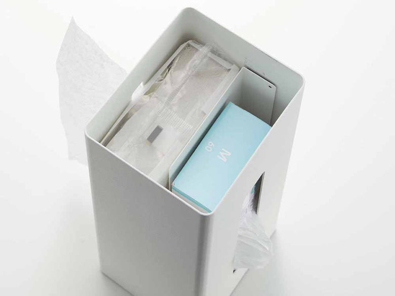 スチールと木製のRIN両面ティッシュケース