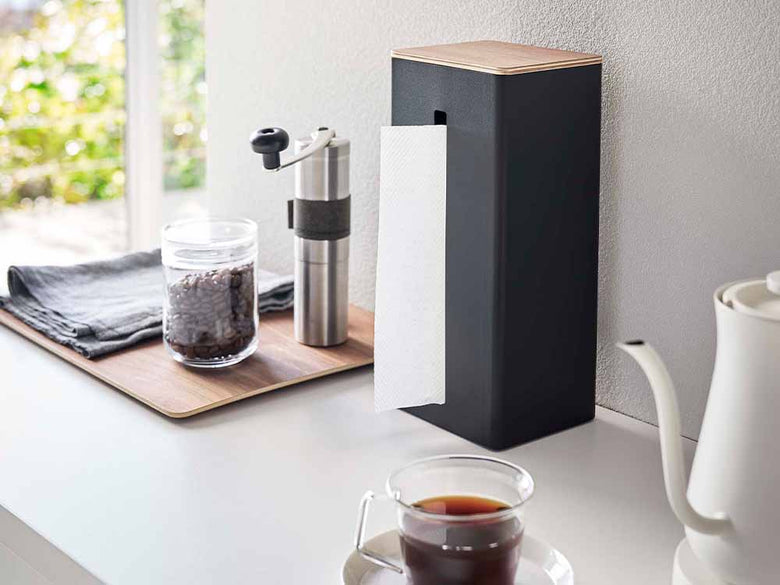 RIN両面ティッシュケース、スチールと木材製