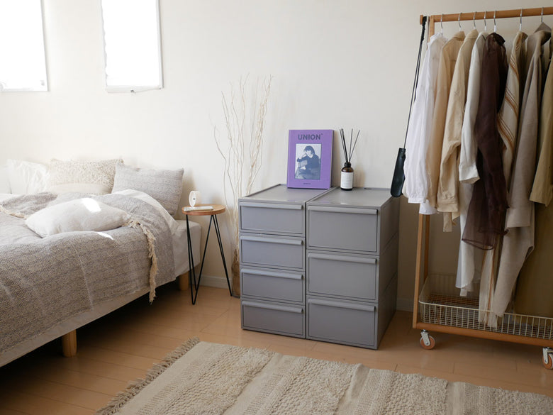 like-itクローゼットシステムのグレー引出し