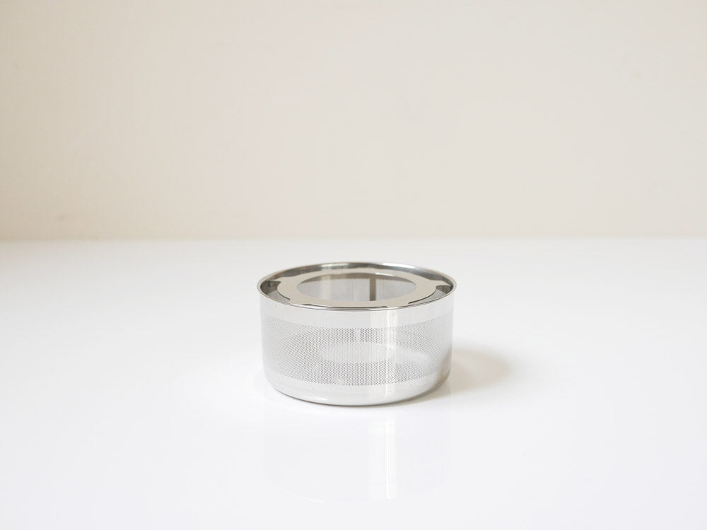 キントーのシルバー円柱形ワンタッチティーポット