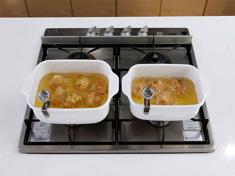 富士ホーロー角型天ぷら鍋と付属品のセット