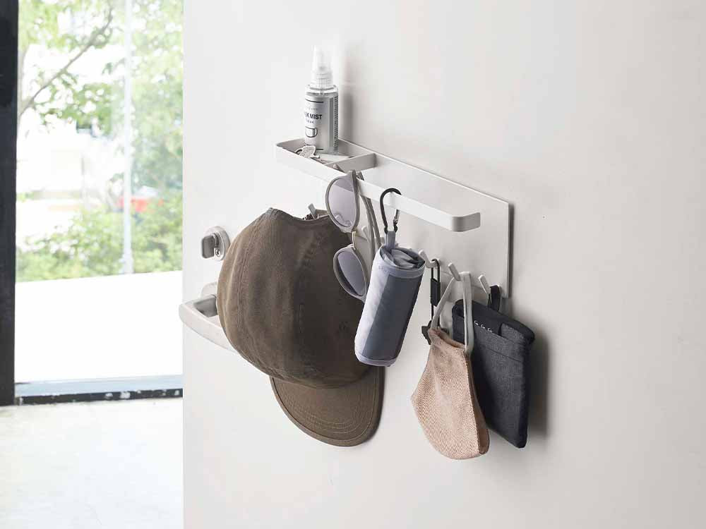 トレー付きスチール製マグネット傘ホルダー