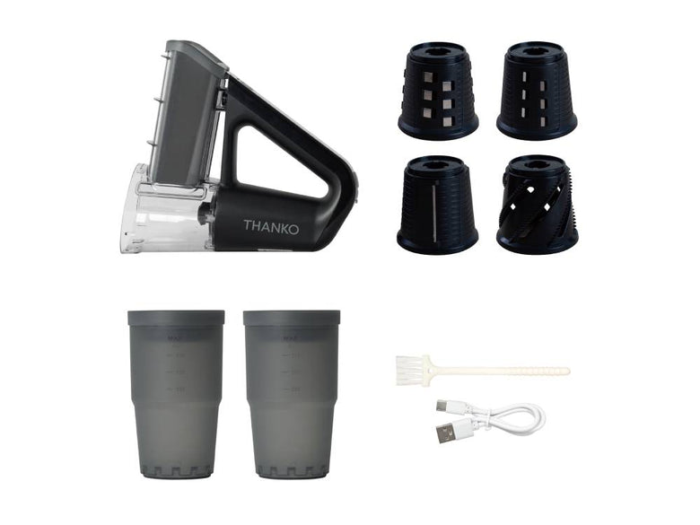 野菜もかき氷も簡単サクッとこれ１台 「どこでもハンディ電動スライサー」