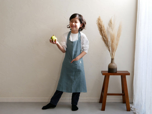 【Magic Linen】リネン キッズエプロン 【受注生産品】