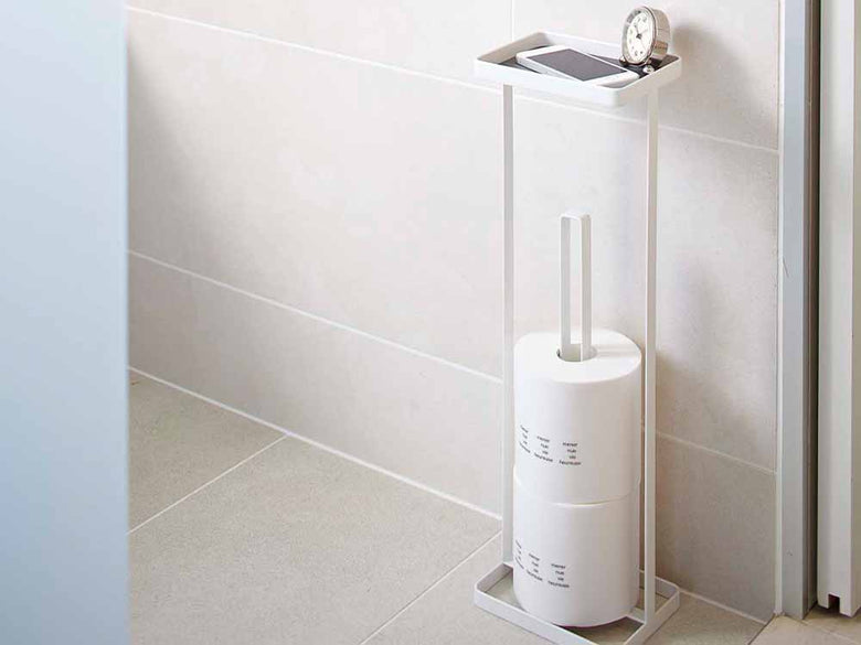 【tower/タワー】トレイ付キトイレットペーパースタンド