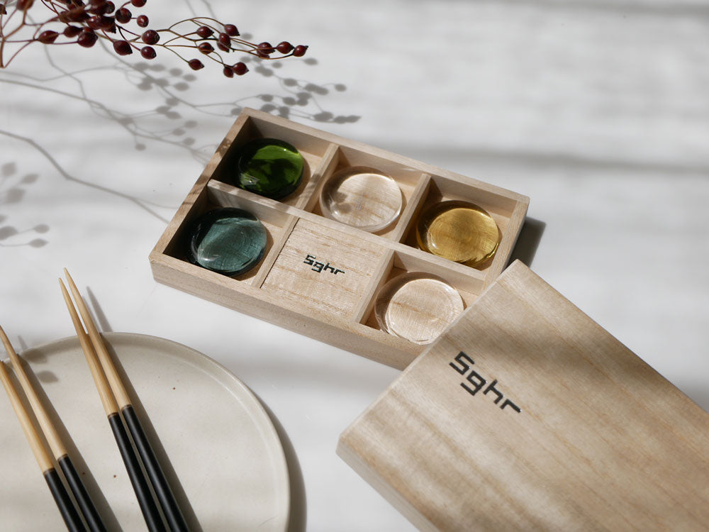 【Sghr/スガハラ】はしおき：桐箱入り 5個セット