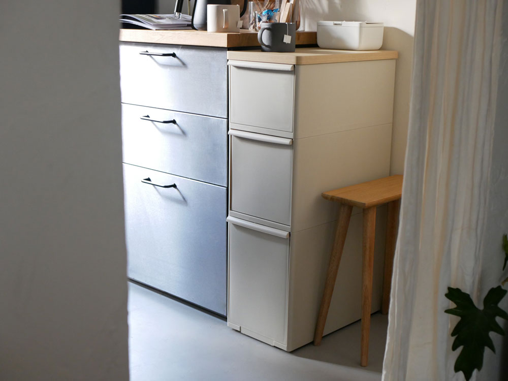 【like-it/ライクイット】狭いところに収納できる天板付きスリムストレージ ストッカー